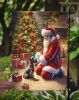 Scottish Terrier and Santa Claus Garden Flag Mailbox Flag Decorative Yard Flag Banner Outside Patio Artwork Yard Flower Beds, Garden Size, Multicolor