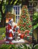 Weimaraner and Santa Claus Garden Flag Mailbox Flag Decorative Yard Flag Banner Outside Patio Artwork Yard Flower Beds, Garden Size, Multicolor