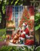 Vizsla and Santa Claus Garden Flag Mailbox Flag Decorative Yard Flag Banner Outside Patio Artwork Yard Flower Beds, Garden Size, Multicolor