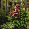 Fawn Pug and Santa Claus Garden Flag Mailbox Flag Decorative Yard Flag Banner Outside Patio Artwork Yard Flower Beds, Garden Size, Multicolor