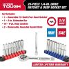 Hyper Tough 20-Piece 1/4-inch Drive Ratchet and Deep Socket Set, SAE and Metric Sockets