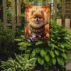 Pomeranian Fall Garden Flag Mailbox Flag Decorative Yard Flag Banner Outside Patio Artwork Yard Flower Beds, Garden Size, Multicolor