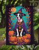 Pit Bull Terrier Witchy Halloween Garden Flag Mailbox Flag Decorative Yard Flag Banner Outside Patio Artwork Yard Flower Beds, Garden Size, Multicolor