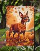 Red Miniature Pinscher Fall Garden Flag Mailbox Flag Decorative Yard Flag Banner Outside Patio Artwork Yard Flower Beds, Garden Size, Multicolor
