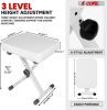 5 Core Keyboard Stand Adjustable z Style Piano Riser + Keyboard Piano Bench : KS Z1 WH HD WHLS+KBB WH HD