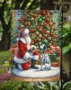Dalmatian and Santa Claus Garden Flag Mailbox Flag Decorative Yard Flag Banner Outside Patio Artwork Yard Flower Beds, Garden Size, Multicolor