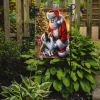 Sheltie and Santa Claus Garden Flag Mailbox Flag Decorative Yard Flag Banner Outside Patio Artwork Yard Flower Beds, Garden Size, Multicolor