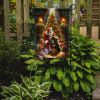 Tibetan Mastiff and Santa Claus Garden Flag Mailbox Flag Decorative Yard Flag Banner Outside Patio Artwork Yard Flower Beds, Garden Size, Multicolor