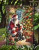 German Shorthaired Pointer and Santa Claus Garden Flag Mailbox Flag Decorative Yard Flag Banner Outside Patio Artwork Yard Flower Beds, Garden Size