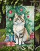 Ragamuffin Cat By the Christmas Tree Garden Flag Mailbox Flag Decorative Yard Flag Banner Outside Patio Artwork Yard Flower Beds, Garden Size