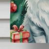 American Curl Cat By the Christmas Tree House Flag Large Porch Sleeve Pole Decorative Outside Yard Banner Artwork Wall Hanging, Polyester, House Size