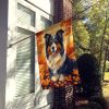 Collie Fall House Flag Large Porch Sleeve Pole Decorative Outside Yard Banner Artwork Wall Hanging, Polyester, House Size, Multicolor