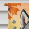 Siberian Husky Fall House Flag Large Porch Sleeve Pole Decorative Outside Yard Banner Artwork Wall Hanging, Polyester, House Size, Multicolor