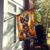 Yorkshire Terrier Fall House Flag Large Porch Sleeve Pole Decorative Outside Yard Banner Artwork Wall Hanging, Polyester, House Size, Multicolor