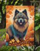 Keeshond Fall Garden Flag Mailbox Flag Decorative Yard Flag Banner Outside Patio Artwork Yard Flower Beds, Garden Size, Multicolor