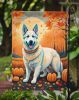 White German Shepherd Fall Garden Flag Mailbox Flag Decorative Yard Flag Banner Outside Patio Artwork Yard Flower Beds, Garden Size, Multicolor