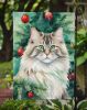Siberian Cat By the Christmas Tree Garden Flag Mailbox Flag Decorative Yard Flag Banner Outside Patio Artwork Yard Flower Beds, Garden Size