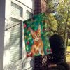 Abyssinian Cat By the Christmas Tree House Flag Large Porch Sleeve Pole Decorative Outside Yard Banner Artwork Wall Hanging, Polyester, House Size