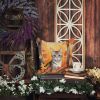 European Shorthair Cat in Fall Leaves Throw Pillow Machine Washable, Indoor Outdoor Decorative Pillow for Couch, Bed or Patio, 18Hx18W