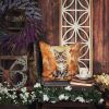Selkirk Rex Cat in Fall Leaves Throw Pillow Machine Washable, Indoor Outdoor Decorative Pillow for Couch, Bed or Patio, 18Hx18W