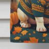White English Bulldog Fall House Flag Large Porch Sleeve Pole Decorative Outside Yard Banner Artwork Wall Hanging, Polyester, House Size, Multicolor