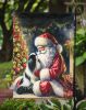 Japanese Chin and Santa Claus Garden Flag Mailbox Flag Decorative Yard Flag Banner Outside Patio Artwork Yard Flower Beds, Garden Size, Multicolor