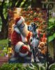 Great Dane and Santa Claus Garden Flag Mailbox Flag Decorative Yard Flag Banner Outside Patio Artwork Yard Flower Beds, Garden Size, Multicolor
