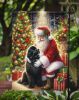 Newfoundland and Santa Claus Garden Flag Mailbox Flag Decorative Yard Flag Banner Outside Patio Artwork Yard Flower Beds, Garden Size, Multicolor