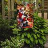 Norfolk Terrier and Santa Claus Garden Flag Mailbox Flag Decorative Yard Flag Banner Outside Patio Artwork Yard Flower Beds, Garden Size, Multicolor