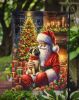 Fawn Pug and Santa Claus Garden Flag Mailbox Flag Decorative Yard Flag Banner Outside Patio Artwork Yard Flower Beds, Garden Size, Multicolor