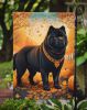Black Chow Chow Fall Garden Flag Mailbox Flag Decorative Yard Flag Banner Outside Patio Artwork Yard Flower Beds, Garden Size, Multicolor