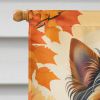 Yorkshire Terrier Fall House Flag Large Porch Sleeve Pole Decorative Outside Yard Banner Artwork Wall Hanging, Polyester, House Size, Multicolor