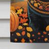 Black Labrador Retriever Fall House Flag Large Porch Sleeve Pole Decorative Outside Yard Banner Artwork Wall Hanging, Polyester, House Size