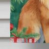 Somali Cat By the Christmas Tree House Flag Large Porch Sleeve Pole Decorative Outside Yard Banner Artwork Wall Hanging, Polyester, House Size