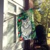 American Curl Cat By the Christmas Tree House Flag Large Porch Sleeve Pole Decorative Outside Yard Banner Artwork Wall Hanging, Polyester, House Size