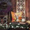Cornish Rex Cat in Fall Leaves Throw Pillow Machine Washable, Indoor Outdoor Decorative Pillow for Couch, Bed or Patio, 18Hx18W
