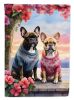 French Bulldog Two Hearts Garden Flag Mailbox Flag Decorative Yard Flag Banner Outside Patio Artwork Yard Flower Beds, Garden Size, Multicolor
