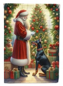 Doberman Pinscher and Santa Claus Garden Flag Mailbox Flag Decorative Yard Flag Banner Outside Patio Artwork Yard Flower Beds, Garden Size, Multicolor (Default: Default)