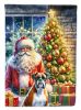 Boxer and Santa Claus Garden Flag Mailbox Flag Decorative Yard Flag Banner Outside Patio Artwork Yard Flower Beds, Garden Size, Multicolor