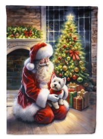 Westie and Santa Claus Garden Flag Mailbox Flag Decorative Yard Flag Banner Outside Patio Artwork Yard Flower Beds, Garden Size, Multicolor (Default: Default)