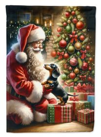 Dachshund and Santa Claus Garden Flag Mailbox Flag Decorative Yard Flag Banner Outside Patio Artwork Yard Flower Beds, Garden Size, Multicolor (Default: Default)