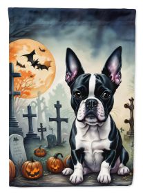 Boston Terrier Spooky Halloween Garden Flag Mailbox Flag Decorative Yard Flag Banner Outside Patio Artwork Yard Flower Beds, Garden Size, Multicolor (Default: Default)