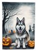 Alaskan Malamute Spooky Halloween Garden Flag Mailbox Flag Decorative Yard Flag Banner Outside Patio Artwork Yard Flower Beds, Garden Size, Multicolor