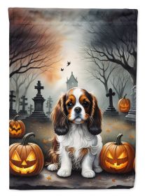 Cavalier Spaniel Spooky Halloween Garden Flag Mailbox Flag Decorative Yard Flag Banner Outside Patio Artwork Yard Flower Beds, Garden Size, Multicolor (Default: Default)