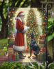 Doberman Pinscher and Santa Claus Garden Flag Mailbox Flag Decorative Yard Flag Banner Outside Patio Artwork Yard Flower Beds, Garden Size, Multicolor