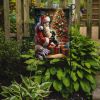 Dachshund and Santa Claus Garden Flag Mailbox Flag Decorative Yard Flag Banner Outside Patio Artwork Yard Flower Beds, Garden Size, Multicolor