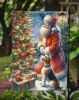 Fox Terrier and Santa Claus Garden Flag Mailbox Flag Decorative Yard Flag Banner Outside Patio Artwork Yard Flower Beds, Garden Size, Multicolor
