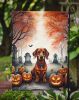 Dachshund Spooky Halloween Garden Flag Mailbox Flag Decorative Yard Flag Banner Outside Patio Artwork Yard Flower Beds, Garden Size, Multicolor