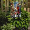 Fox Terrier and Santa Claus Garden Flag Mailbox Flag Decorative Yard Flag Banner Outside Patio Artwork Yard Flower Beds, Garden Size, Multicolor