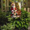 Labrador Retriever and Santa Claus Garden Flag Mailbox Flag Decorative Yard Flag Banner Outside Patio Artwork Yard Flower Beds, Garden Size